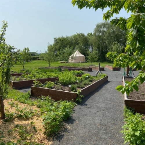 Haveanlæg og højbedsområde ved Botilbudet Lindholm